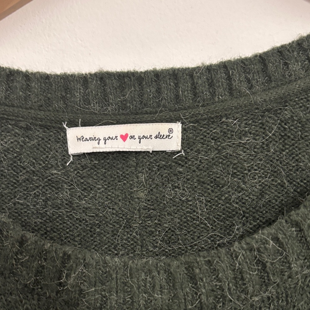 Elegant Dark Green Sweater Dress - Picture 3 of 6